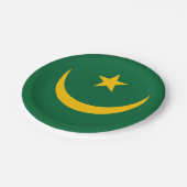 モーリタニア国旗 ペーパープレート (アングル)