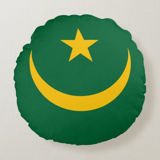 モーリタニア国旗 ラウンドクッション (正面)