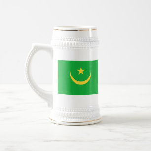 モーリタニア国旗~地図マグカップ ビールジョッキ