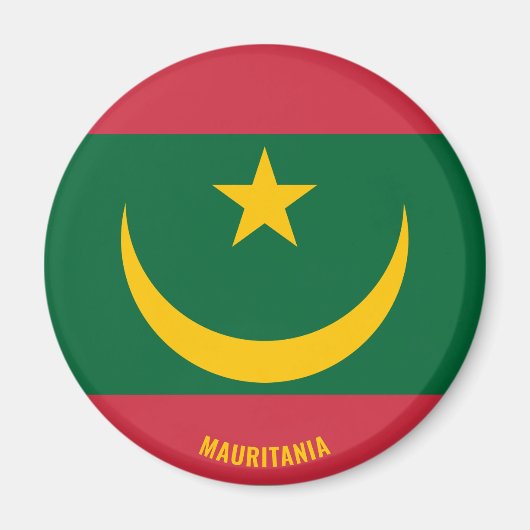 モーリタニア国魅力的旗 マグネット (正面)