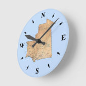モーリタニア地図の時計 ラウンド壁時計 (傾斜)
