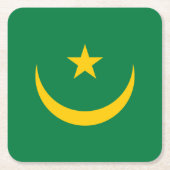 モーリタニア旧国旗 スクエアペーパーコースター (正面)