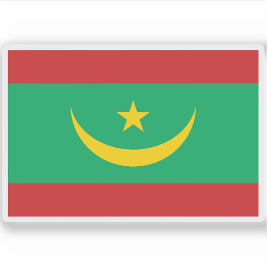 モーリタニア・イスラム共和国国旗 シール (正面)