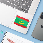 モーリタニア・イスラム共和国国旗 シール (ノートパソコンとiPhone)