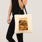 モーリタニア イラスト 旅行 アート ヴィンテージ トートバッグ (正面(商品))