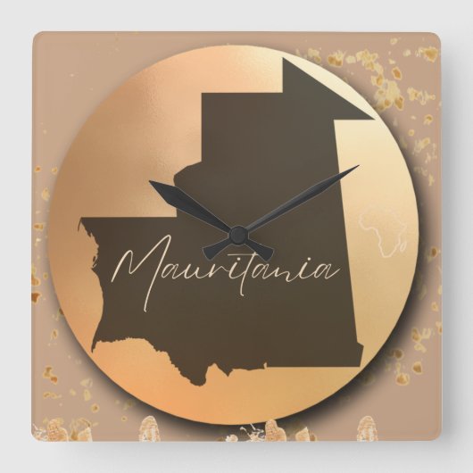 モーリタニア スクエア壁時計 (正面)
