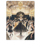 モーリン・ルージュスタイル、黒と金、豪華な贅沢 クリップボード (裏面)