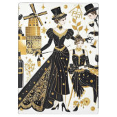 モーリン・ルージュスタイル、黒と金、豪華な贅沢 クリップボード (裏面)