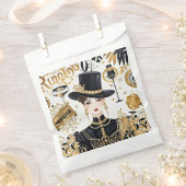 モーリン・ルージュスタイル、黒と金、豪華な贅沢 フェイバーバッグ (クリップ留めされた状態)