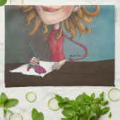 モーリーおよび猫 キッチンタオル (折り畳み)