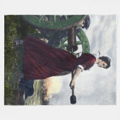 モーリーのピッチャー-革命的な戦争の愛国者 フリースブランケット (正面(横))