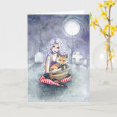 モーリーハリスンによるアニーのキツネの挨拶状 カード (黄色い花)