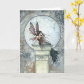 モーリーハリスンによる秋の月の妖精カード カード (黄色い花)