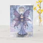 モーリーハリスンによる青い妖精カードの12月 カード (黄色い花)