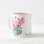 モーリーマイクロブタのマグ ツートーンマグカップ (正面左)