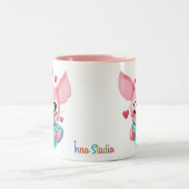 モーリーマイクロブタのマグ ツートーンマグカップ (中央)