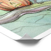 モーリー・ハリソンによるハロウィーンの魔女と幽霊ポスター ポスター (角)