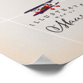 モーリ図解入りの、写真付きのシャスの地図 ポスター (角)