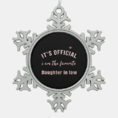 モールからのクリスマス誕生日の娘 スノーフレークピューターオーナメント (正面)