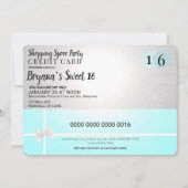モールショッピングスリークレジットカードスウィート16パーティー 招待状 (正面)