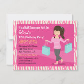 モールスカベンジャー狩り誕生日パーティーゼブラプリント 招待状 (正面)