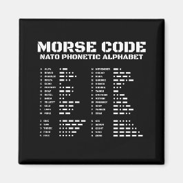 モールス信号とNATOフォネティックコードの教育的デザイン マグネット