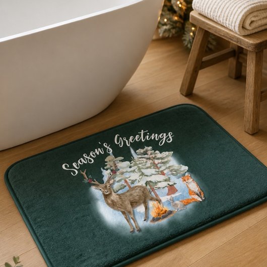 モールス動物のクリスマス バスマット