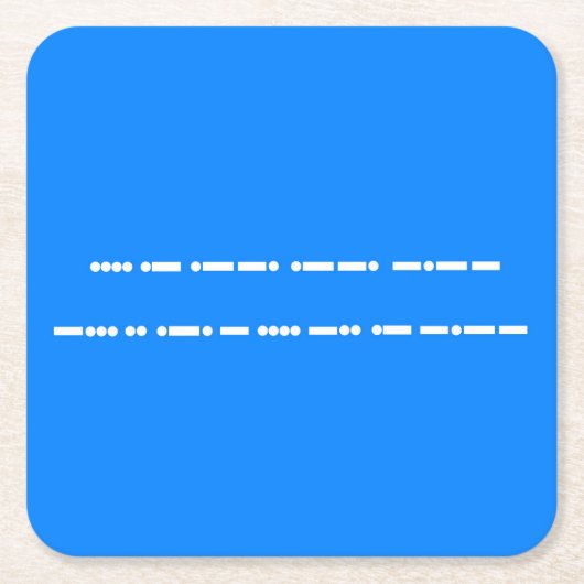 モールス符号ハッピーバースデー スクエアペーパーコースター (正面)
