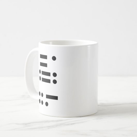 モールス・コードアンチトランプ45フェミニスト反逆 コーヒーマグカップ (正面左)