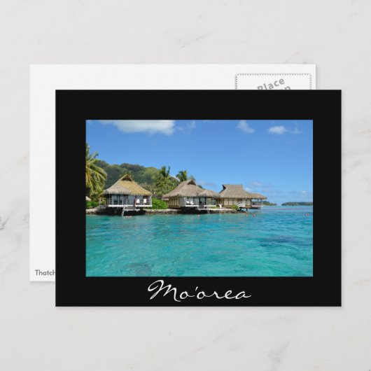 モーレアの水上バケーション バンガロー ポストカード (正面/裏面)