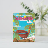 モーレフランスのポリネシアホリデー旅行ポスター ポストカード (スタンド正面)