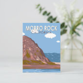 モーロロックカリフォルニアトラベルアートヴィンテージ ポストカード (スタンド正面)