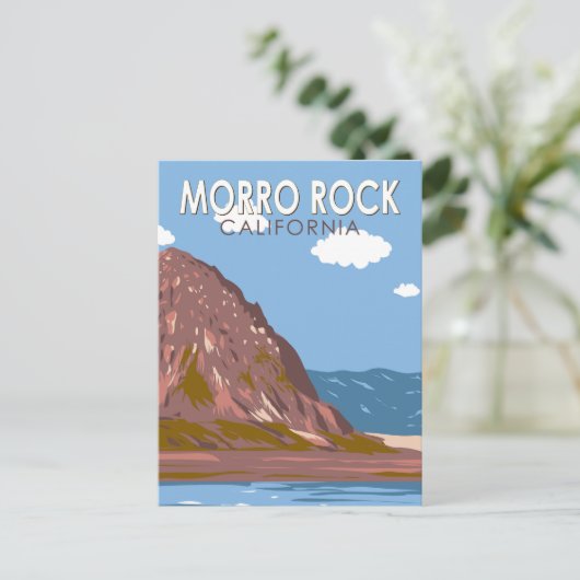 モーロロックカリフォルニアトラベルアートヴィンテージ ポストカード (スタンド正面)
