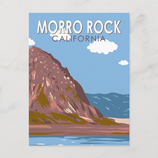 モーロロックカリフォルニアトラベルアートヴィンテージ ポストカード (正面)