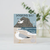 モーロロックベイセントラルカリフォルニアビーチシーグルス ポストカード (スタンド正面)
