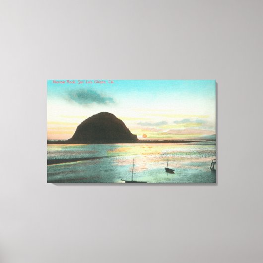 モーロー・ロックと湾の空中眺め キャンバスプリント (正面)