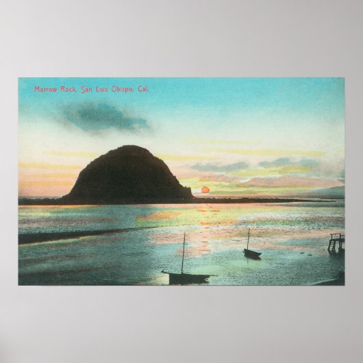 モーロー・ロックと湾の空中眺め ポスター (正面)