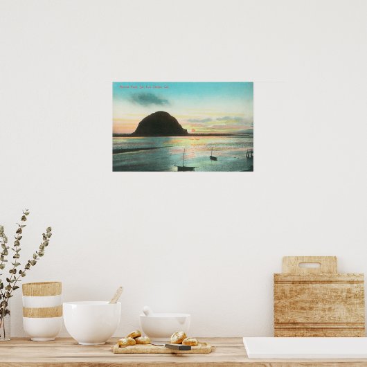 モーロー・ロックと湾の空中眺め ポスター (キッチン)