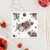 モーヴアンドオリーブヴィンテージフローラナプキンス スタンダードカクテルナプキン (インサイチュ)