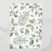 モーヴェピンクアンドホワイトローズフローラ結婚リース 箔招待状 (裏面)