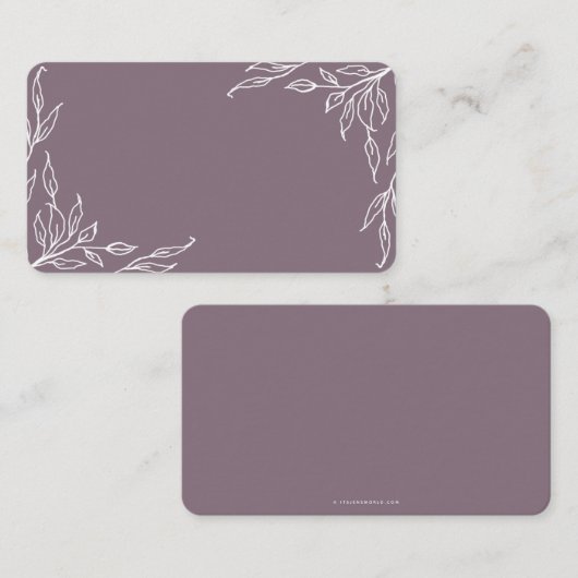 モーヴェリーフモチーフサンクスギビングフラット プレイスカード (正面/裏面)