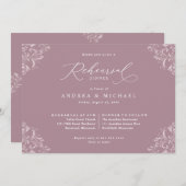 モーヴエレガントのリハ結婚ーサルディナー 招待状 (正面/裏面)