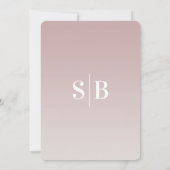 モーヴエレガントグラデーションとオフホワイトブライダルシャワー 招待状 (裏面)