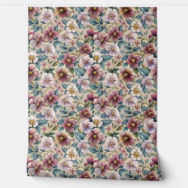 モーヴエレガントパステルパープル薄紫ブルゴーニュのスミレ 壁紙 (ほどく)