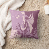 モーヴガールと彼女の蝶アメリカのMoJo枕 クッション (ブランケット)