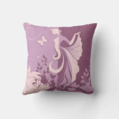 モーヴガールと彼女の蝶アメリカのMoJo枕 クッション (裏面)