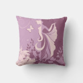 モーヴガールと彼女の蝶アメリカのMoJo枕 クッション (正面)