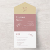 モーヴシャンパーニュ+ホワシンプルイモダント結婚の オールインワン招待状 (内側)