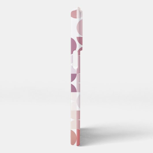 モーヴタウペ赤面ピンクミッドセンチュリーサークル模様 iPhoneケース (右側面)