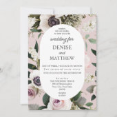 モーヴチョークのホワイトア結婚ネモン 招待状 (正面)